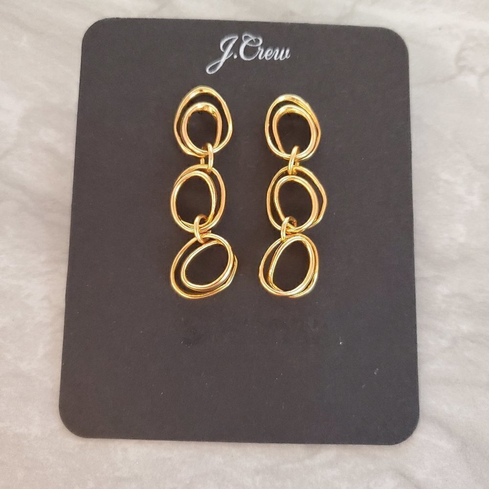✨ NEW J.Crew Multi Hoop Oval Classic Drop Dangle Earrings ✨ - Picture 2 of 6